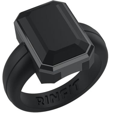 Imagem de Rinfit Anéis de silicone femininos - anel de aniversário ou anel de compromisso para ela - alianças de casamento femininas de borracha esmeralda - design patenteado, Size 8, Silicone e aço inoxidável