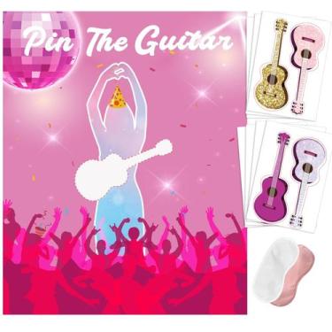 Imagem de Party Game Pin The Guitar on The Music Singer para meninas - pin the s