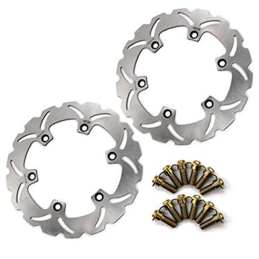 Imagem de Arashi Discos de freio dianteiro Rotores com parafusos de montagem para Honda VFR400R 1987-1988, VFR400Z 1986-1987, CBR600F 1987-1994, acessórios de substituição de motocicleta