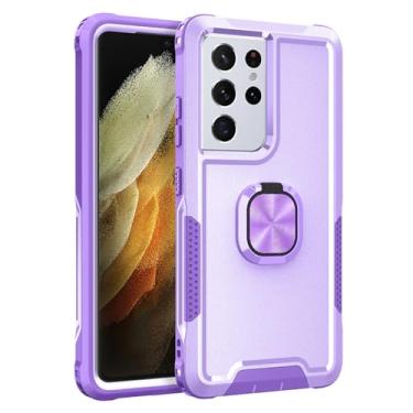 Imagem de Capa com suporte de anel para samsung galaxy, s23, s22 ultra, s20 plus, note 20, a13, a32, s10, armadura, silicone rígido, capa traseira, t6, para samsung s23ultra