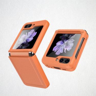 Imagem de Capa protetora de telefone com corrente para Samsung Galaxy Z Flip 5 Flip5 5G Capa macia contra queda, laranja, Galaxy Z Flip5