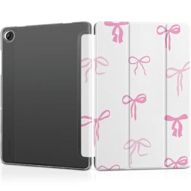 Imagem de DONGKE Capa para Samsung Galaxy Tab A9+/A9 Plus 27.9 cm 2023 (SM-X210/X216/X218), suporte fino, capa traseira translúcida, capa inteligente, despertar/hibernar automaticamente - laços rosa