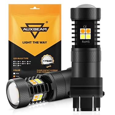 Imagem de Auxbeam Lâmpadas de LED 3157, lâmpadas de interruptor T25 3157 800 lúmens 3157/P27/5W 3030 SMD Chips lâmpada de LED branca e âmbar de cor dupla para carro DRL, luzes de seta, luzes de estacionamento (conjunto com 2)