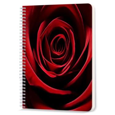 Imagem de Caderno espiral, 100 páginas, 14,5 x 21 cm pautado para faculdade, caderno espiral com fio duplo para estudo e anotações - Rosa