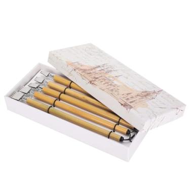 Imagem de Conjunto de canetas de imersão 5 peças Kit de pintura de desenho de caligrafia de bambu vintage para artistas, estudantes, caixa de presente, material de bambu, traços suaves, (Conjunto de pontas de