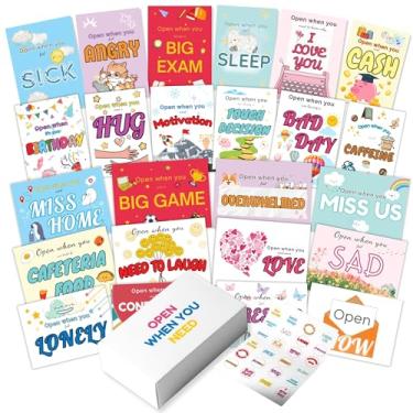 Imagem de Envelopes Open When - 24 envelopes de vale-presente de estudante universitário, presentes de relacionamento de longa distância, kit de carta de namorado