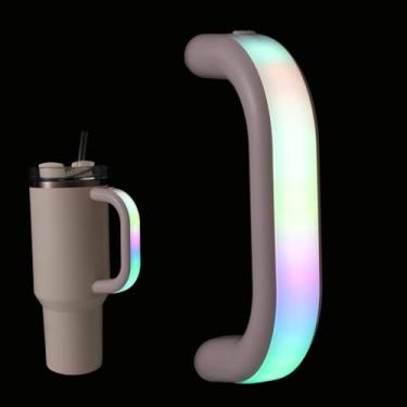 Imagem de Cabo de copo com iluminação LED de 6 cores para Stanley 1,134 g/850 g, alça recarregável para uso doméstico em festas ao ar livre (rosa)