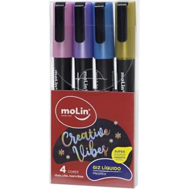 Imagem de Giz Líquido Metálico com 4 Cores, Molin