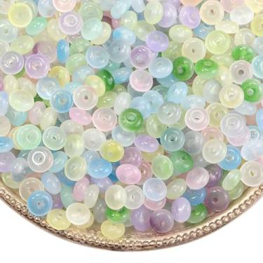 Imagem de 300 peças de contas de vidro Heishi de 6 mm para fazer joias espaçadoras soltas contas redondas pequenas e planas para brincos faça-você-mesmo, pulseiras, colares, artesanato, suprimentos de miçangas
