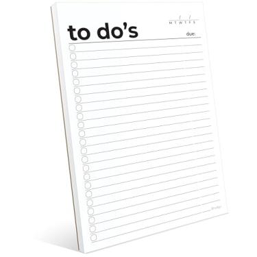 Imagem de Bloco de notas tamanho A5 (21 cm x 14,7 cm) Papel grosso premium com suporte traseiro de papelão, bloco de notas para planejador diário, caderno de lista de tarefas diárias da Hadigu.