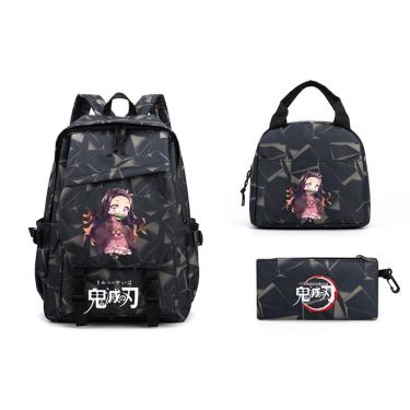 Imagem de Conjunto de mochilas Demons Slayers Anime, 3 peças para mochila escolar infantil