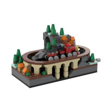 Imagem de Conjunto De Blocos De Montar De Paisagem Miniatura Com Trem De Rua Da 