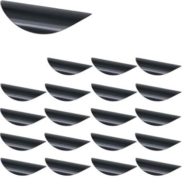 Imagem de LC LICTOP Puxador de dedo moderno para armário de cozinha em tom preto 32 mm/1,25" Centros de furos Pacote com 20