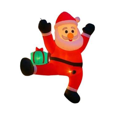 Imagem de Papai Noel Inflável De 5,9 Pés Com Luzes LED Para Janela, Decorações D
