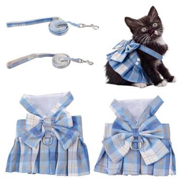 Imagem de SUPERFINDINGS 2 conjuntos de arnês e coleira para coelhos, 2 estilos, colete ajustável à prova de fuga, colete de coelho, colete de coelho, acampamento, caminhada, treinamento para furão, gatinho