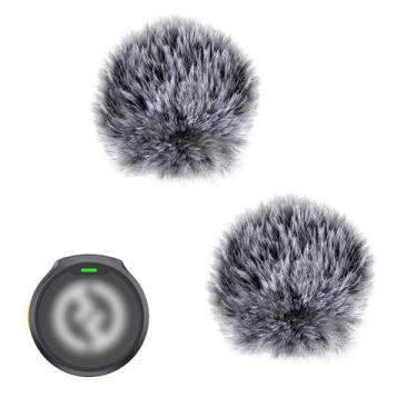 Imagem de Pacote com 2 microfones para-brisas para microfone Hollyland Lark M2, capa de vento peludo