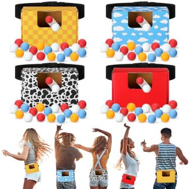 Imagem de Halloscume Conjunto de 4 conjuntos de bonecos de desenho animado com bolas balançando, jogo Twerk, inclui 40 bolas, fitas e caixas de papelão, desenhos animados, jogos de festa para festa de