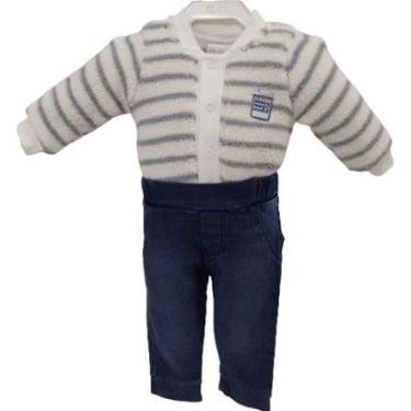 Imagem de Conjunto Calça Jeans + Body Pelo Bebê Menino Paraiso 13035-Masculino