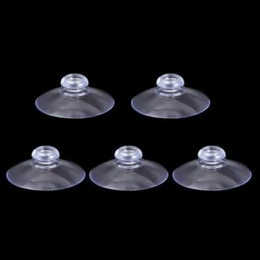 Imagem de Ventosas de PVC transparentes, suportes de sucção adesivos fortes, gancho, almofadas de sucção de carro, cozinha, banheiro, janela, vidro, decoração, 5 peças (5 cm)