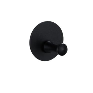 Imagem de NevStp Ganchos de banheiro de aço inoxidável autoadesivos para toalha de roupão ganchos de parede de porta cabide de casaco gancho à prova de ferrugem para cozinha, redondo preto 004