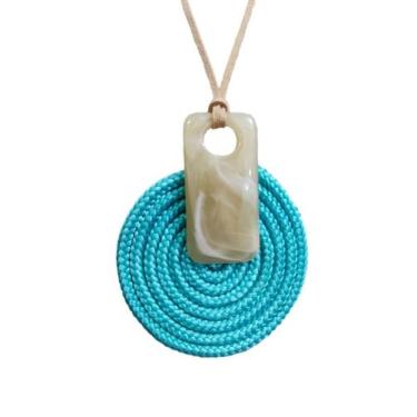 Imagem de Maxi Colar Feminino Mandala Kit Com Brinco Pedra Em Resina - MLBpel, T