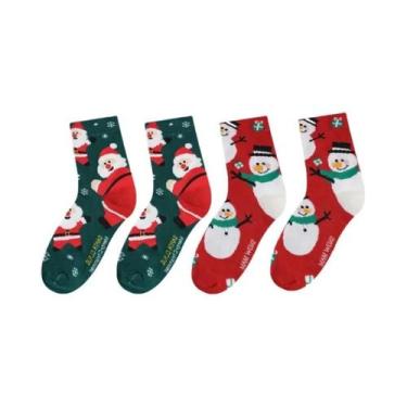 Imagem de Meias De Natal Femininas Divertidas E Fofas Com Boneco De Neve, Pacote