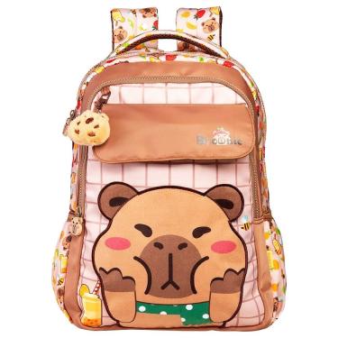 Imagem de Mochila Escolar 16`` Petit Brownie Capivara 15922 - Xeryus
