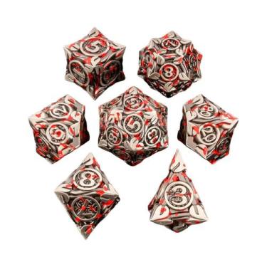 Imagem de Conjunto De Dados Metálicos DND Com 7 Peças D4 D6 D8 D10 D12 D20 Com D