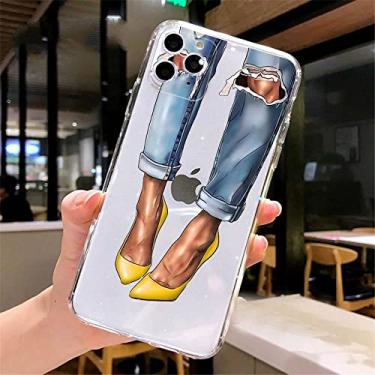 Imagem de Fundas Para iPhone 8 7 6S Plus 11 Pro XS MAX XR X Coque Para iPhone SE 2020 11 12 13 Mini Pro Max Case Café Mulher Capa, K, Para iPhone 5 5S SE