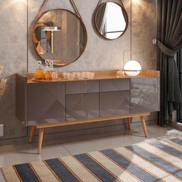 Imagem de Buffet/balcão Veneza Casa D Cor:cinza Perola/noce