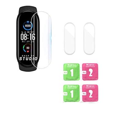 Imagem de Kit 2 Películas Protetora Gel Soft-Glass Xiaomi Mi Band 5 / Mi Band 6 + 2 Wipes