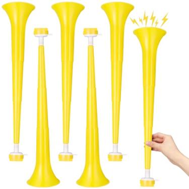 Imagem de GCQJOQ 6 Pcs Stadium Horn 21 Inch Vuvuzela Plastic Collapsible Cheering Trumpets for Sporting Events Football Carnival Party Supplies, Yellow