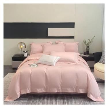 Imagem de Jogo de cama 100% algodão luxuoso, capa de edredom, cama de casal/queen/solteiro, lençóis de cama (B 220 * 240 cm 4 peças)