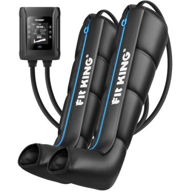 Imagem de FIT KING Sistema profissional de recuperação de perna de compressão de ar, botas massageadoras de compressão de perna recarregáveis sem fio para recuperação rápida e melhor circulação, bota de