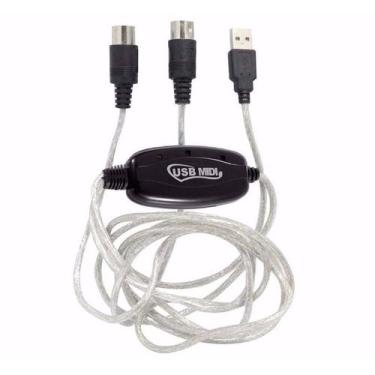 Imagem de Cabo Conversor Adaptador Midi Usb Pc Audio Conector In Out - MR Vendas