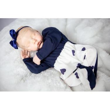 Imagem de Bebê Reborn Menina  Realista Dormindo Recém Nascida - Mundo Azul e Ros