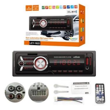 Imagem de Som Automotivo Controle Remoto  Bluetooth MP3 FM TF AUX - Lehmox