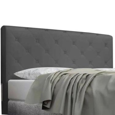 Imagem de Cabeceira Box Solteiro Dubai 90 cm Suede Cinza - MD Poltronas