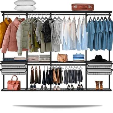 Imagem de Closet Armário Aramado Modulado Gaveta Prateleira 2,80m PT - Casa Expr