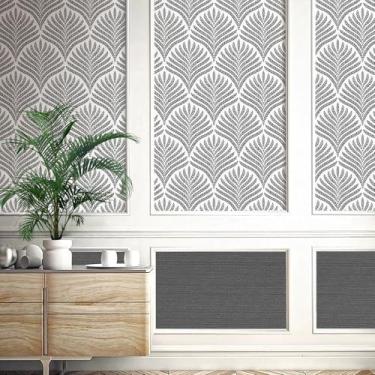 Imagem de Papel de parede preto e branco Peel and Stick Papel de parede Boho moderno de contato para armário e gavetas 5 m