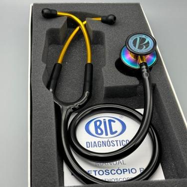 Imagem de Estetoscópio Bic Eternity III Black Rainbow ES1523 - Excelente Ausculta - Garantia de 5 anos