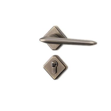 Imagem de Puxador de porta para uso interno, maçanetas de porta de liga de zinco com chave mudo e fechadura dividida maçaneta para porta de entrada de banheiro de quarto interno/conjunto preto (modelos mudo de