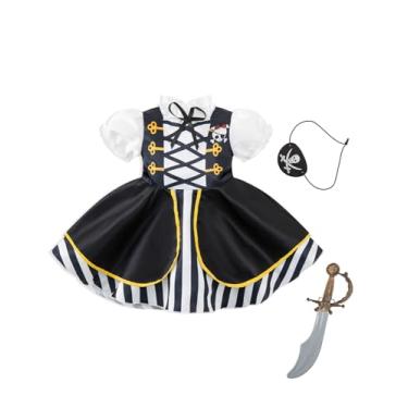 Imagem de MOMMY'S NEW MAN Toddler Baby Girl Deluxe Pirate Sea Buccaneer Princess Dress (3-4Y,White)