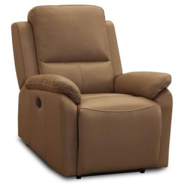 Imagem de Poltrona do Papai Retrátil Reclinável Elétrica Aniche L06 Couro Marrom