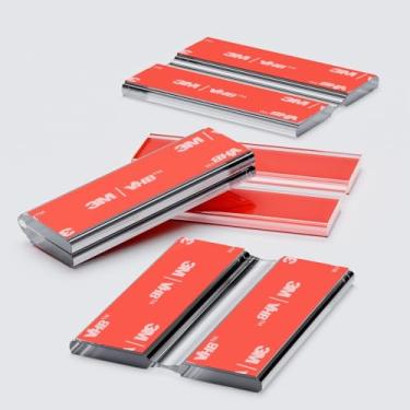 Imagem de Dobradiças flexíveis de 4 x 50 mm - sem necessidade de cola, autoadesivo. Dobradiças de piano de acrílico de perfil baixo, transparente, 5 cm, pacote com 4