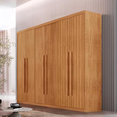 Imagem de Guarda Roupa Casal Toronto 100 MDF 6 Portas e 2 Gavetas Moderna Mobília - Naturalle