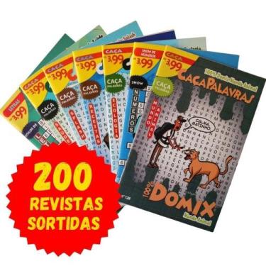 Imagem de 200 Revistas Caça Palavra Letrix Cruzada Passatempo Atacado - Nobrand