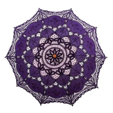 Imagem de Guarda-sol de renda Bestage 30.7 feminino roxo vintage