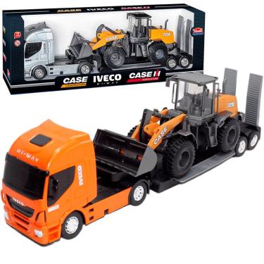 Imagem de Brinquedo Colecionável Miniatura Caminhão Carregadeira Iveco