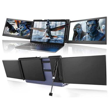 Imagem de BQAA Monitor portátil duplo triplo portátil de 12 polegadas para laptop, extensor de tela FHD 1080p IPS com função completa tipo C para 13,3-16,5 polegadas apenas para MacBook Laptop P2S-M